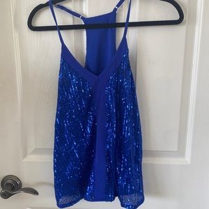 Sequin blue tank top